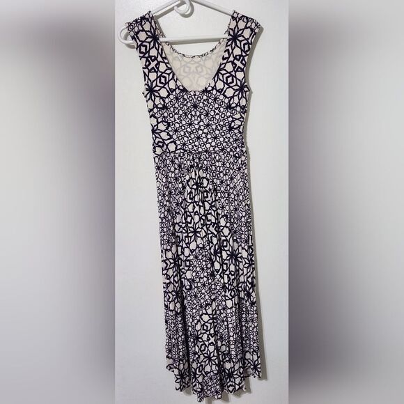 Maeve Anthropologie Mallorca Geometric Print Jersey Knit Maxi Dress size S - Picture 5 of 6